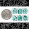 Turquoise Colored Buddha Beads - Resin - Set of Six - Bead-B64